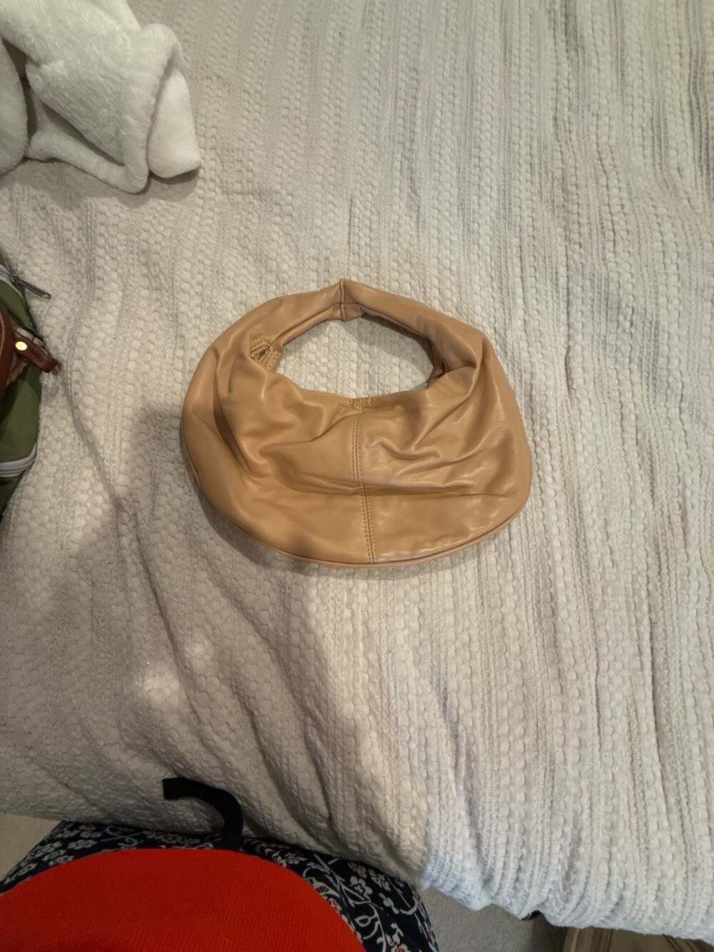 Billini Tan Slouchy Crescent Hobo Handbag